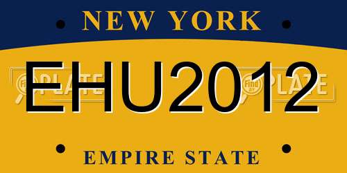 EHU2012 New York License Plate