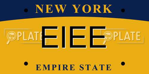 EIEE New York License Plate