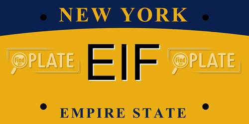 EIF New York License Plate
