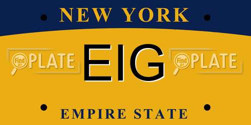 EIG New York License Plate