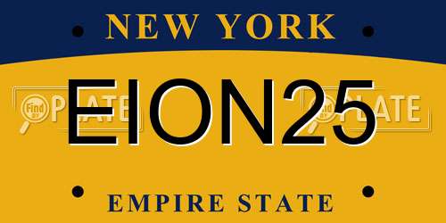 EION25 New York License Plate