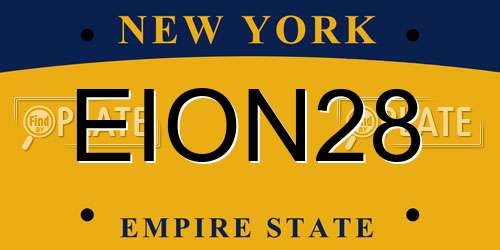 EION28 New York License Plate