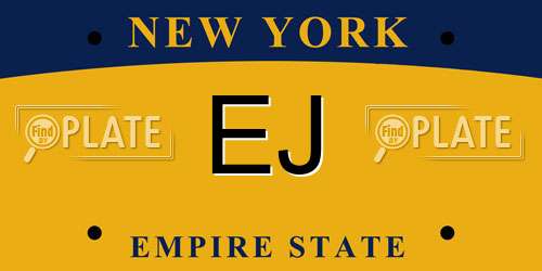 EJ New York License Plate