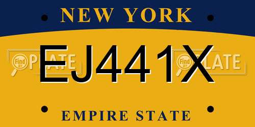 EJ441X New York License Plate