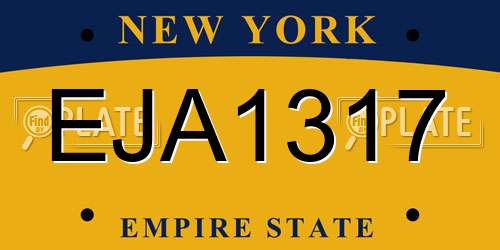 EJA1317 New York License Plate