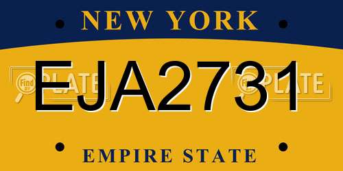 EJA2731 New York License Plate