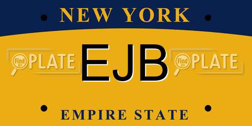 EJB New York License Plate