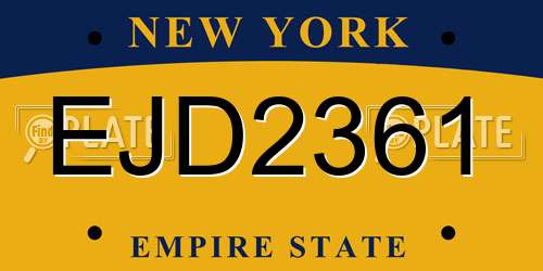 EJD2361 New York License Plate