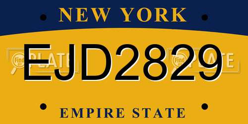 EJD2829 New York License Plate