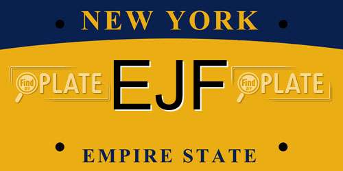 EJF New York License Plate