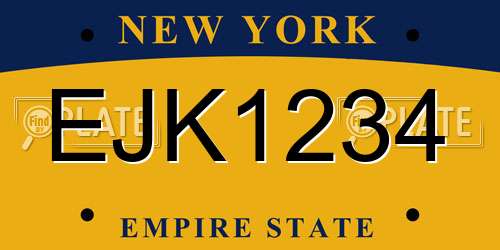 EJK1234 New York License Plate