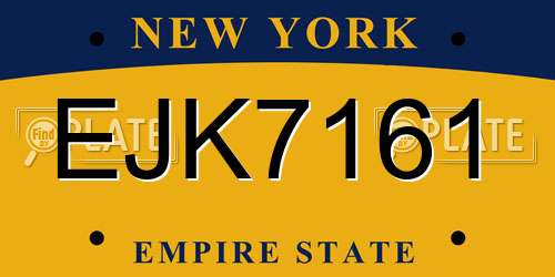 EJK7161 New York License Plate