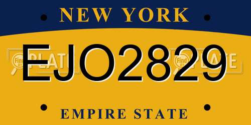 EJO2829 New York License Plate