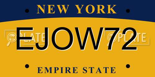 EJOW72 New York License Plate