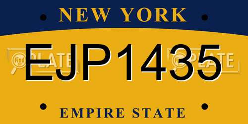 EJP1435 New York License Plate