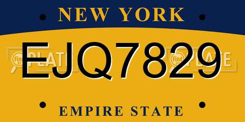 EJQ7829 New York License Plate