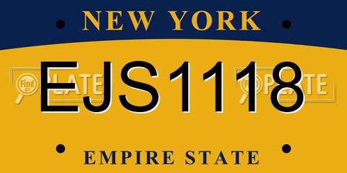 EJS1118 New York License Plate