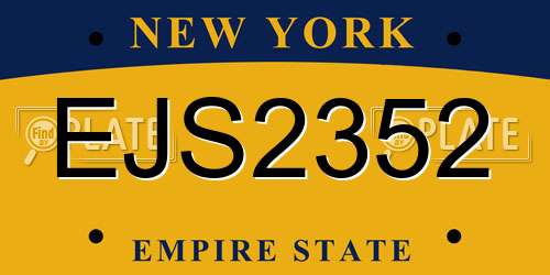 EJS2352 New York License Plate