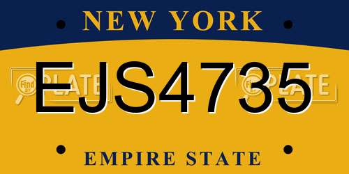 EJS4735 New York License Plate