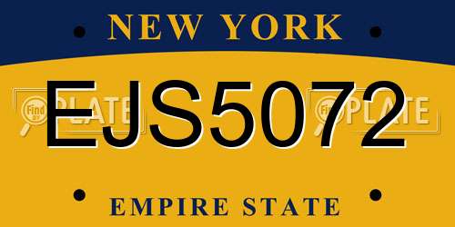 EJS5072 New York License Plate