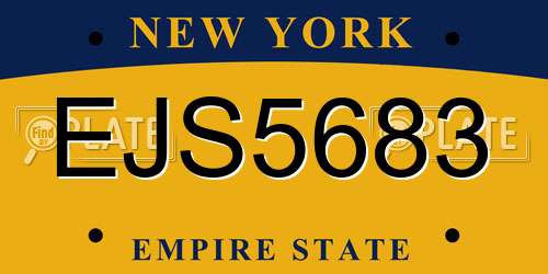 EJS5683 New York License Plate