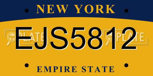 EJS5812 New York License Plate