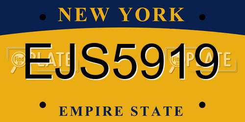EJS5919 New York License Plate