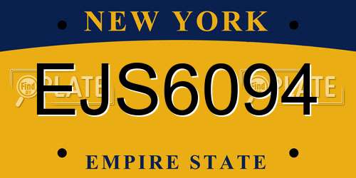 EJS6094 New York License Plate