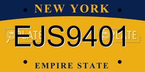 EJS9401 New York License Plate
