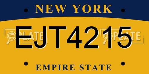 EJT4215 New York License Plate