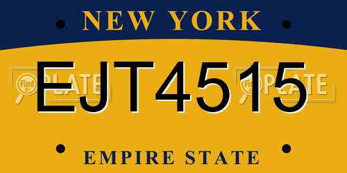 EJT4515 New York License Plate