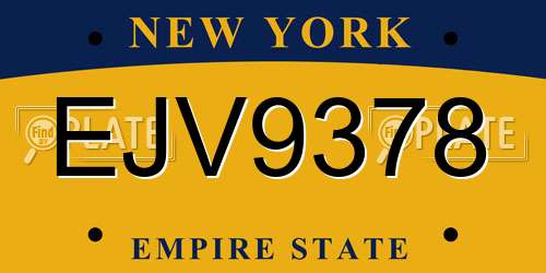 EJV9378 license plate in NY state