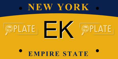EK New York License Plate