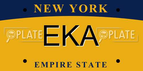 EKA New York License Plate