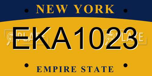 EKA1023 New York License Plate