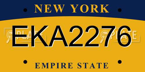 EKA2276 New York License Plate