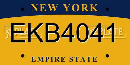 EKB4041 New York License Plate