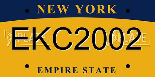 EKC2002 New York License Plate