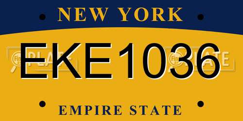 EKE1036 New York License Plate