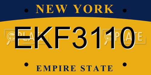 EKF3110 New York License Plate