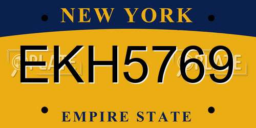 EKH5769 New York License Plate
