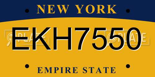 EKH7550 New York License Plate