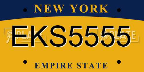 EKS5555 New York License Plate