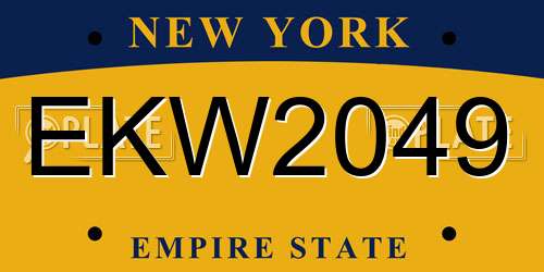 EKW2049 New York License Plate