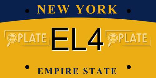 EL4 New York License Plate