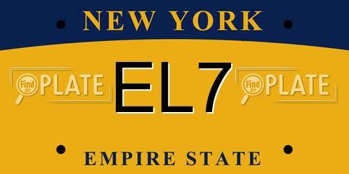 EL7 New York License Plate