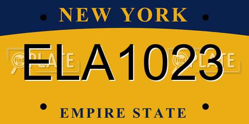ELA1023 New York License Plate