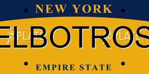 ELBOTROS New York License Plate