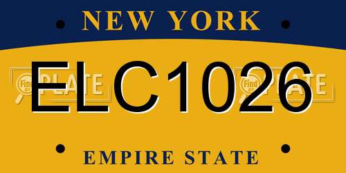 ELC1026 New York License Plate