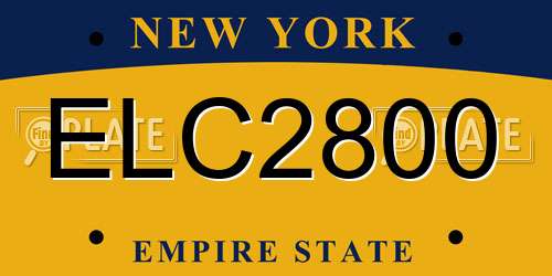 ELC2800 New York License Plate